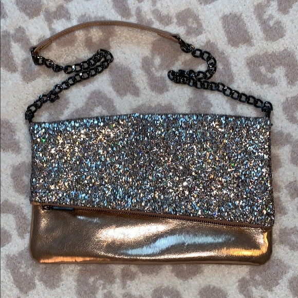 Express Handbags - Express Rose Gold Clutch